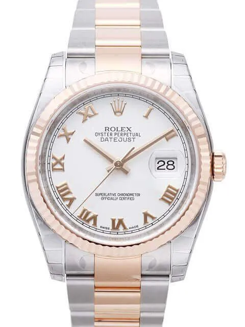 Rolex Datejust 36 116231 Weiß Römisch