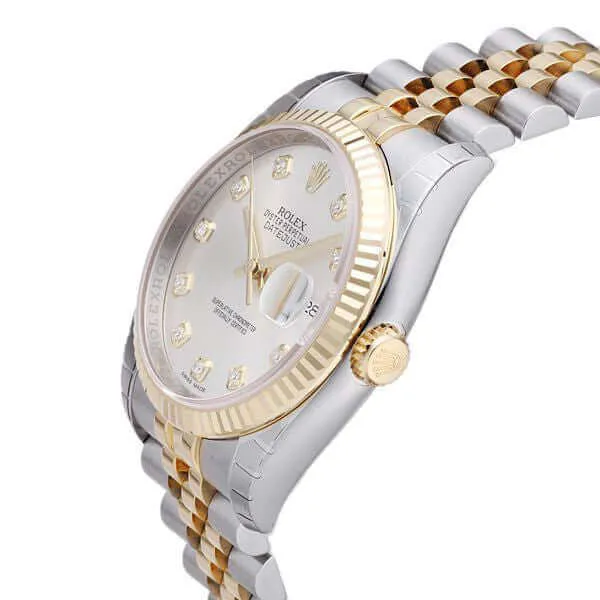 Rolex Datejust 36 116233 Silber Diamant Jubile-Band