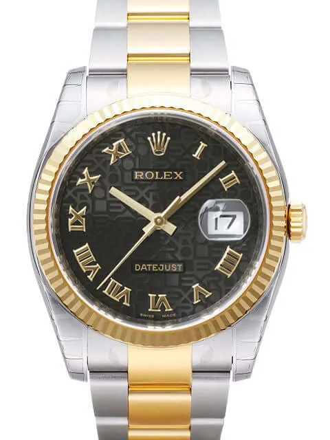 Rolex Datejust 36 116233 Schwarz Römisch