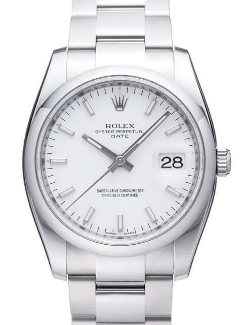 Rolex Oyster Perpetual Date 34 115200 Weiß Index