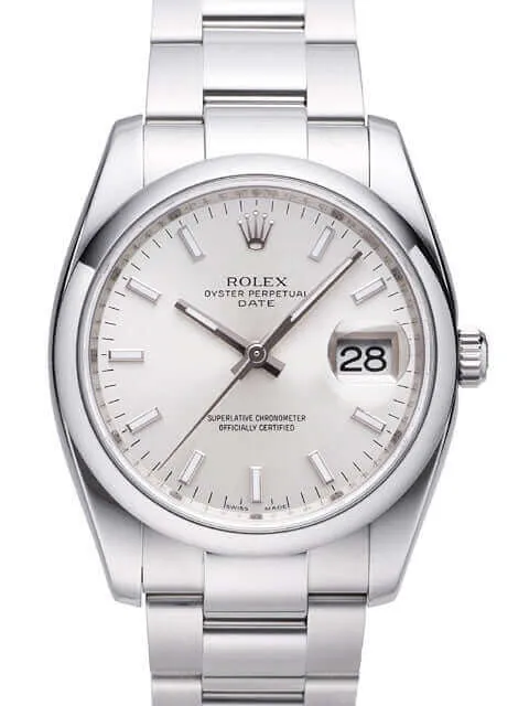 Rolex Oyster Perpetual Date 34 115200 Silber Index