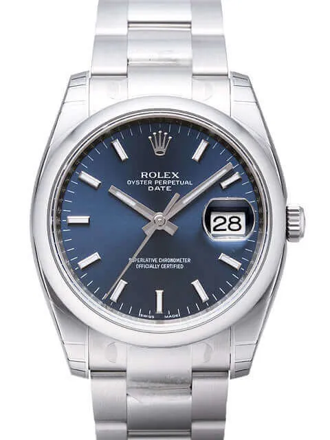 Rolex Oyster Perpetual Date 34 115200 Blau Index