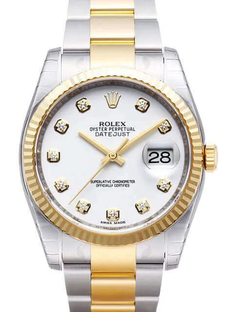 Rolex Datejust 36 116233 Weiß Diamant