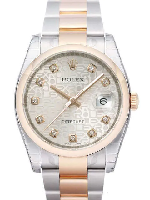 Rolex Datejust 36 116201 Silber Jubile Diamant