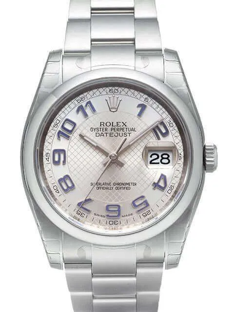 Rolex Oyster Datejust 36 116200 Silber Arabisch