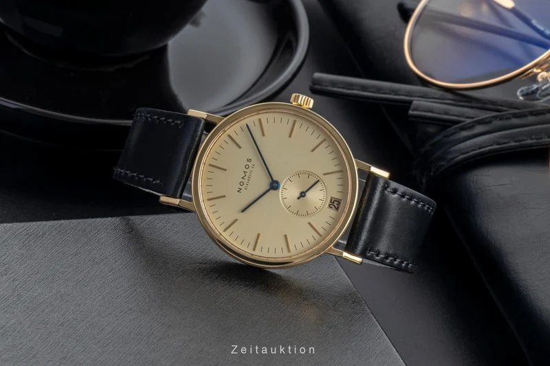 Nomos Tangente 18 ct gold manual winding men's watch Tangente Gold Index Datum [2505847]