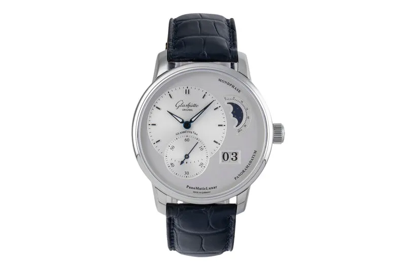 Glashütte PanoMaticLunar steel automatic men's watch 1-90-02-42-32 LP: 11400EUR [2505729]
