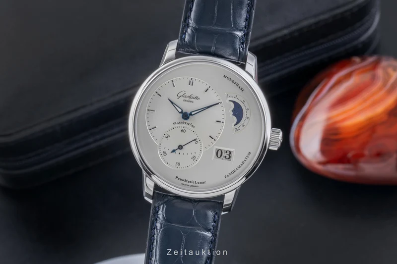 Glashütte PanoMaticLunar steel automatic men's watch 1-90-02-42-32 LP: 11400EUR [2505729]