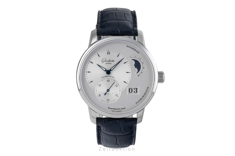 Glashütte PanoMaticLunar steel automatic men's watch 1-90-02-42-32 LP: 11400EUR [2505729]