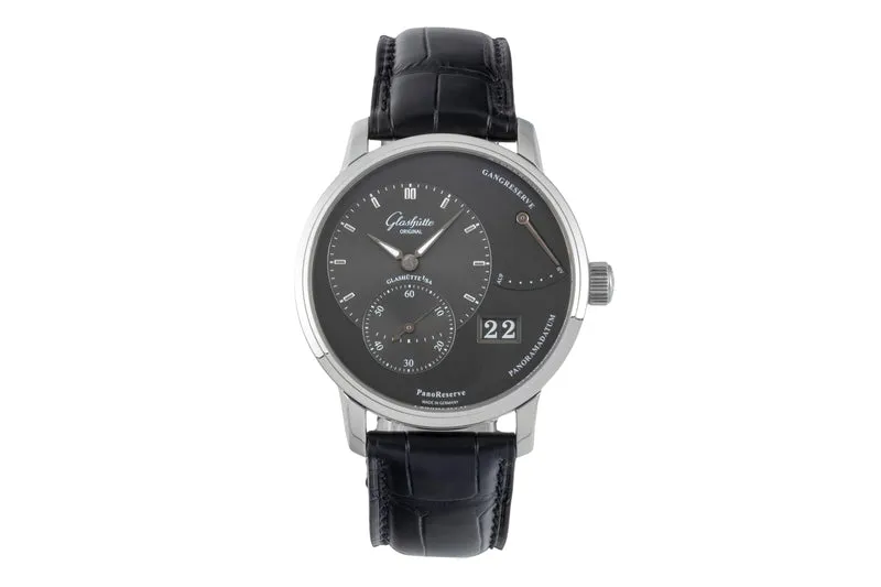 Glashütte PanoReserve steel manual winding men's watch 1-65-01-23-12-04 LP: 11800EUR [2506687]