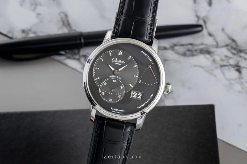 Glashütte PanoReserve steel manual winding men's watch 1-65-01-23-12-04 LP: 11800EUR [2506687]