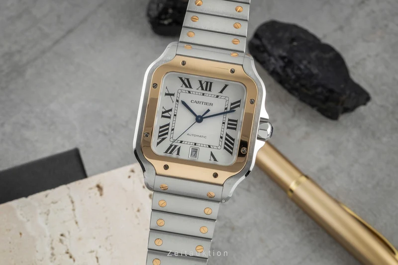 Cartier Santos steel / gold automatic men's watch W2SA0009 LP: 13400EUR [2506313]