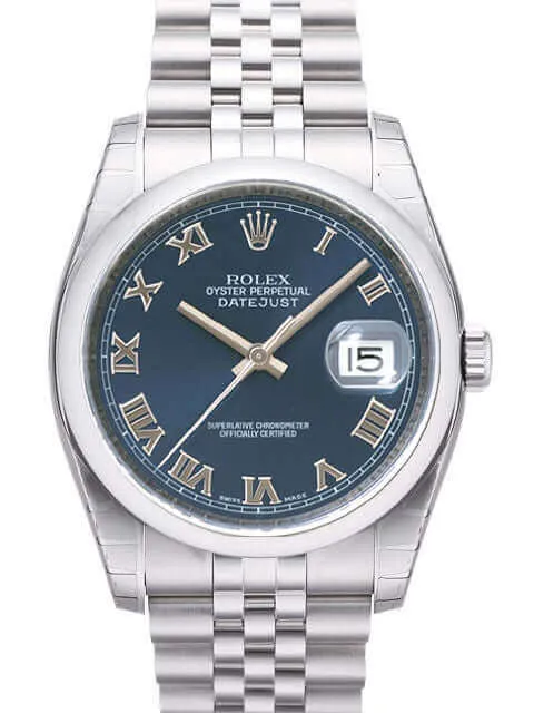 Rolex Oyster Datejust 36 116200 Blau Römisch Jubile-Band