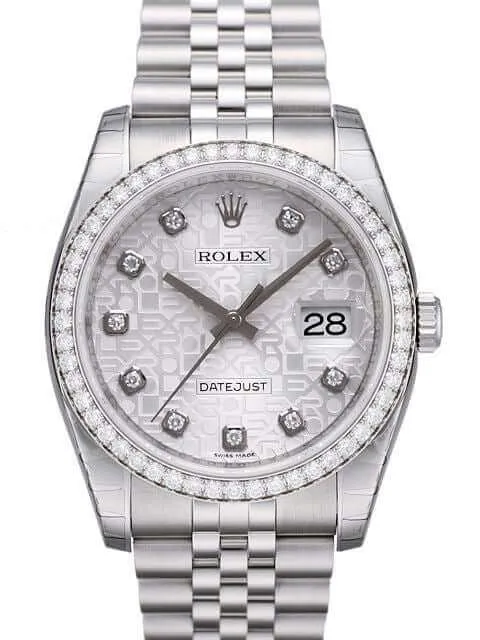 Rolex Datejust 36 116244 Silber Jubilé Diamant Jubile-Band