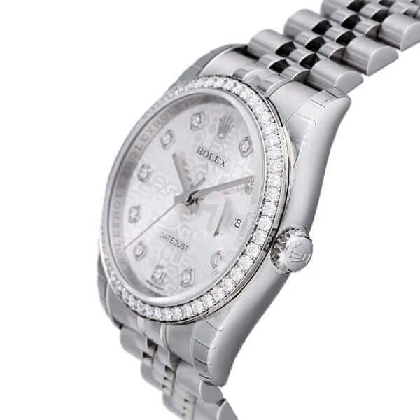 Rolex Datejust 36 116244 Silber Jubilé Diamant Jubile-Band