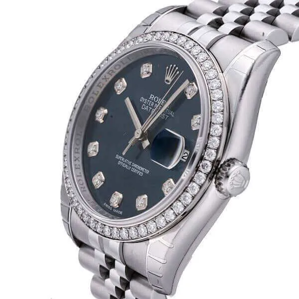 Rolex Datejust 36 116244 Blau Diamant Jubile-Band