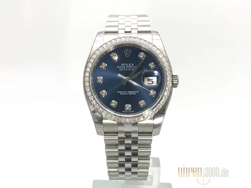 Rolex Datejust 36 116244 Blau Diamant Jubile-Band