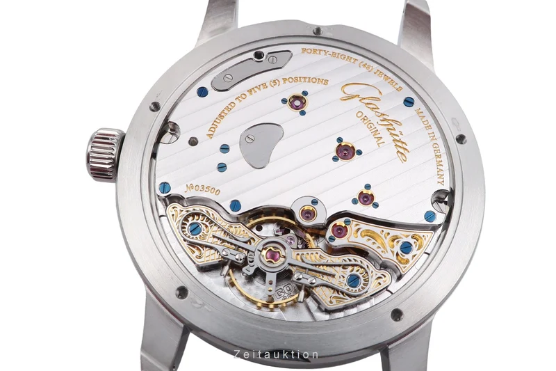 Glashütte PanoReserve steel manual winding men's watch 1-65-01-22-12-04 LP: 11800EUR [2506383]