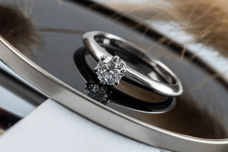 Tiffany & Co. Ring 950 Platinum Brilliant Cut Diamond Ring 0.30ct Women’s Ring Size 46.5 VS1[KL25443]