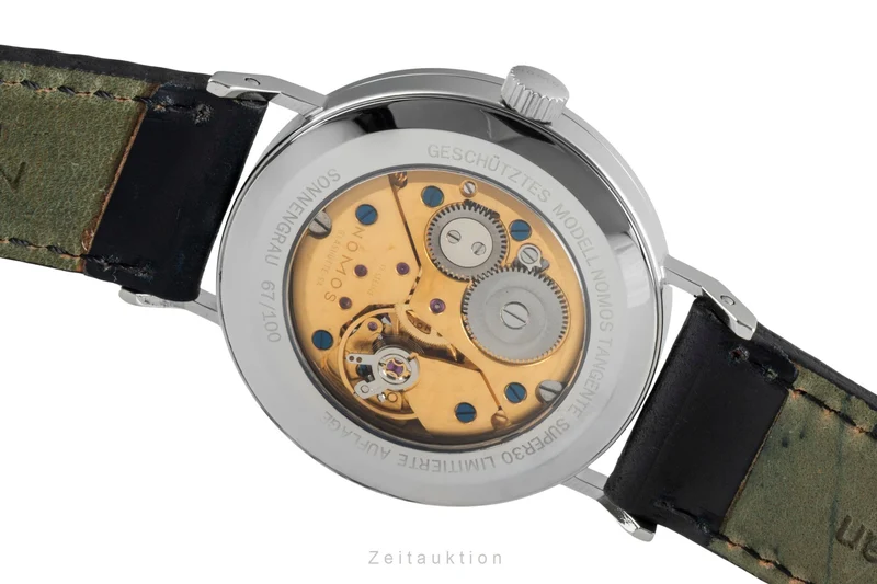 Nomos Tangente steel manual winding men's watch Super 30 "Sonnengrau" [2504426]