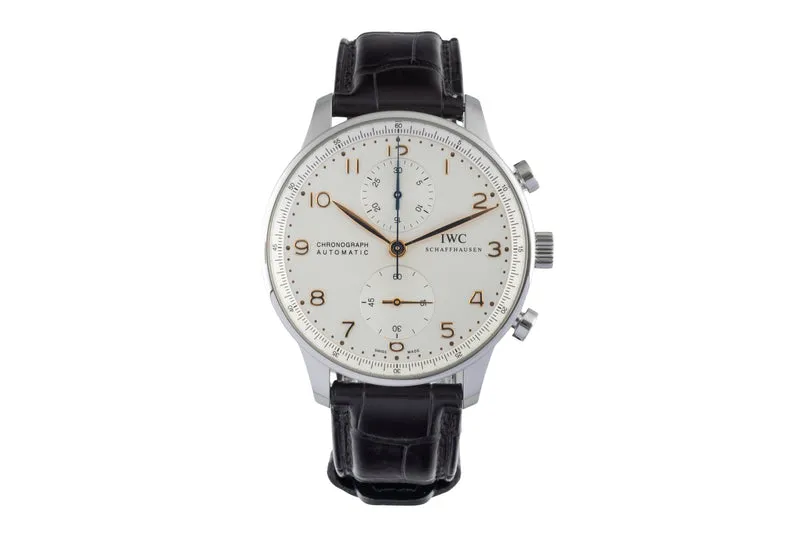 IWC Portugieser chronograph steel automatic men's watch IW371445 LP: 9100EUR [2507096]