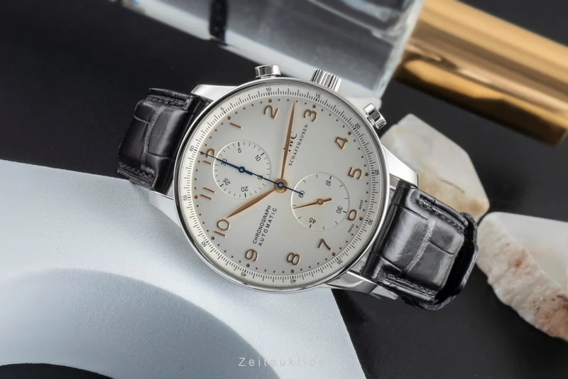 IWC Portugieser chronograph steel automatic men's watch IW371445 LP: 9100EUR [2507096]