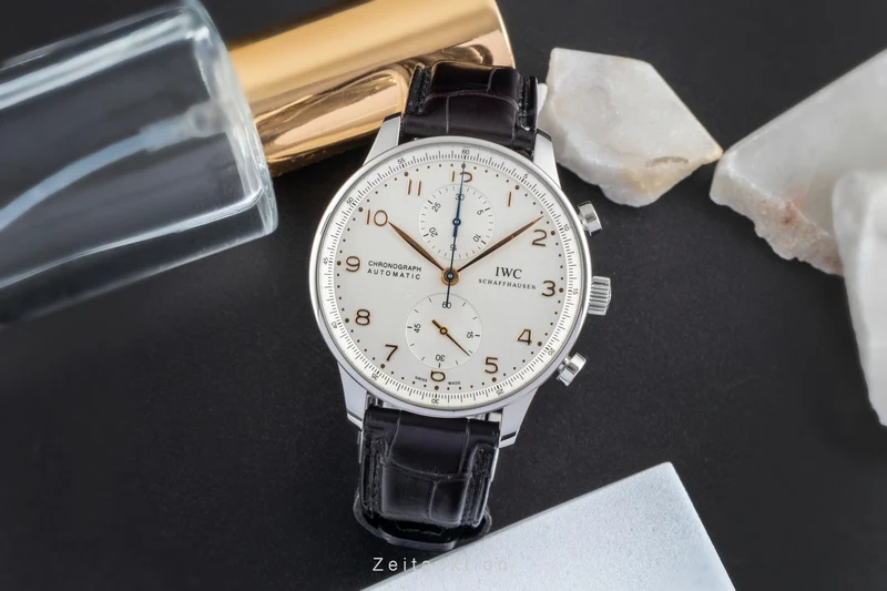 IWC Portugieser chronograph steel automatic men's watch IW371445 LP: 9100EUR [2507096]