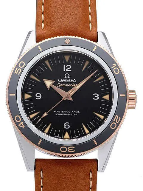 Omega Seamaster 300 233.22.41.21.01.002 Master Co-Axial Edelstahl Rotgold Leder