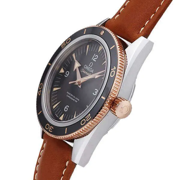 Omega Seamaster 300 233.22.41.21.01.002 Master Co-Axial Edelstahl Rotgold Leder