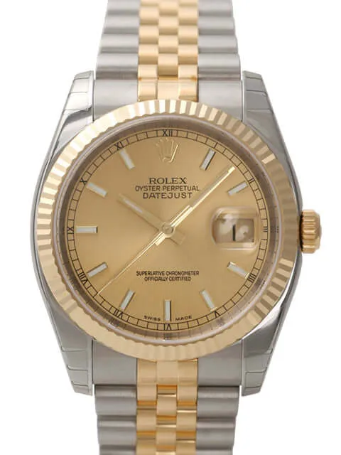 Rolex Datejust 36 116233 Champagner Index Jubile-Band