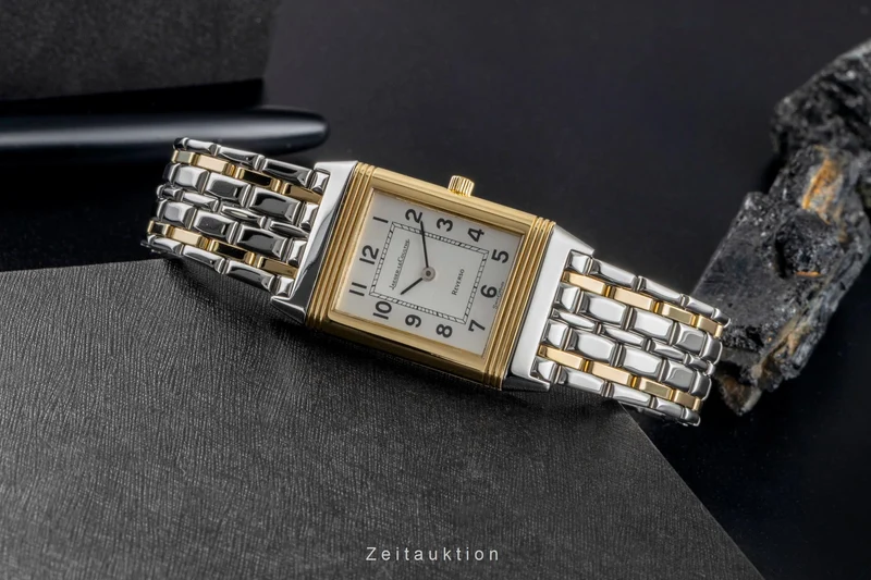 Jaeger LeCoultre Reverso steel / gold quartz women's watch 140.252.5 [2507014]