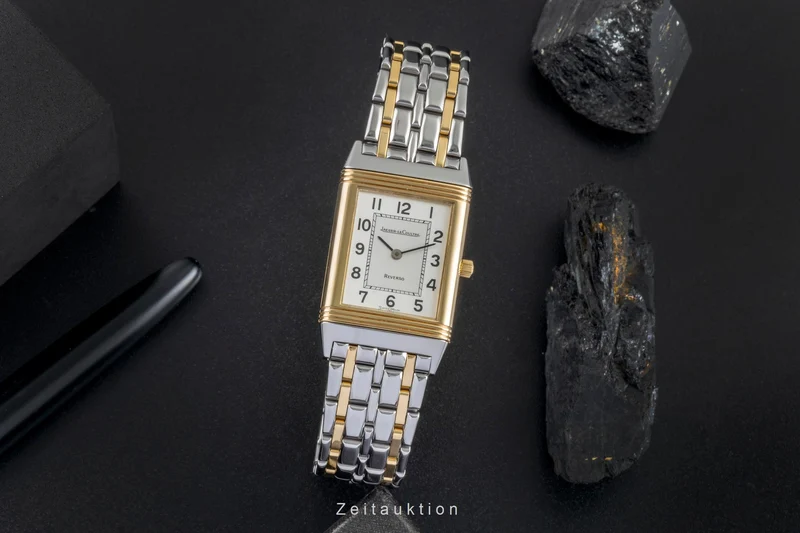 Jaeger LeCoultre Reverso steel / gold quartz women's watch 140.252.5 [2507014]
