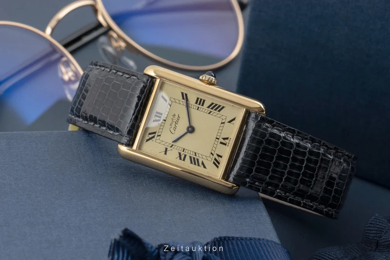 Cartier Tank silver-gilt manual winding unisex [2506156]