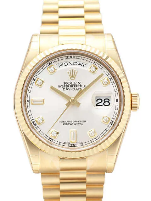Rolex Day-Date 36 118238 Gelbgold Silber Diamant