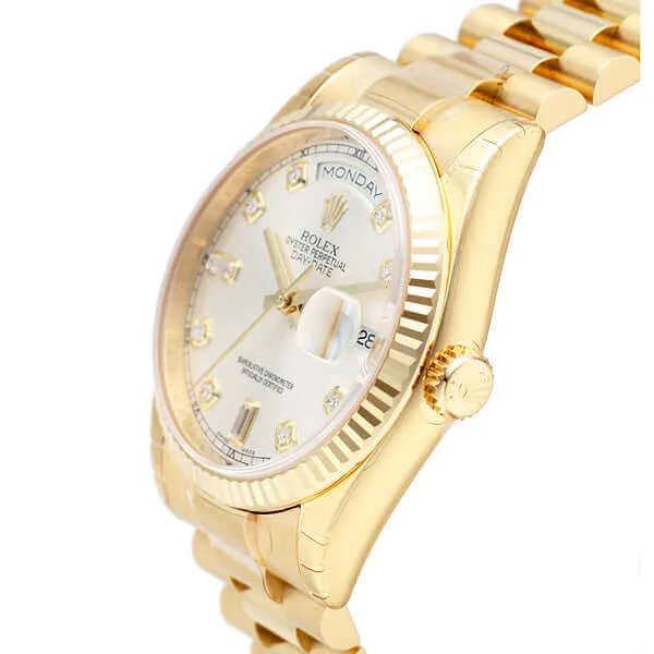 Rolex Day-Date 36 118238 Gelbgold Silber Diamant