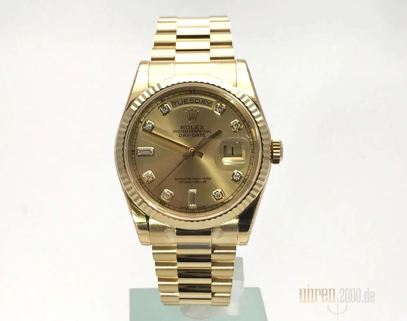 Rolex Day-Date 36 118238 Gelbgold Champagner Diamant