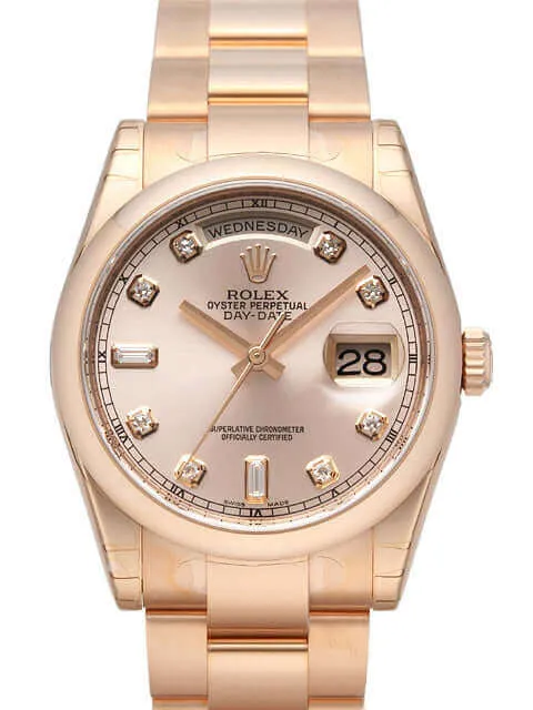 Rolex Day-Date 36 118205 Everose-Gold Pink Diamant