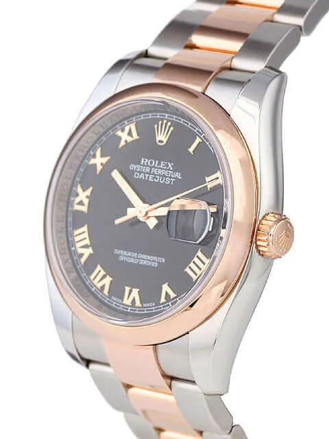 Rolex Datejust 36 Edelstahl Roségold 116201 Schwarz R