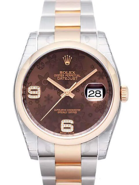 Rolex Datejust 36 Edelstahl Roségold 116201 Schoko DIA