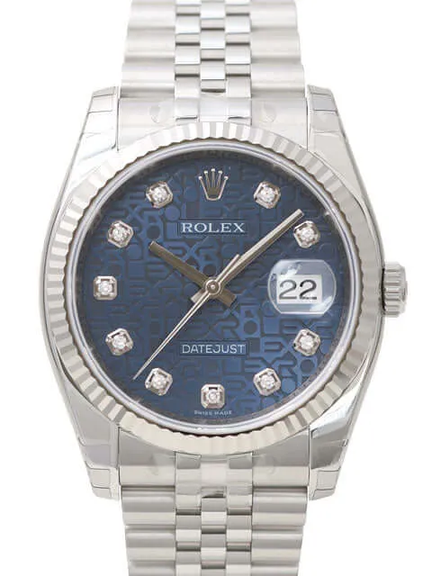 Rolex Datejust 36 116234 Blau Jubile Diamant Jubile-Band