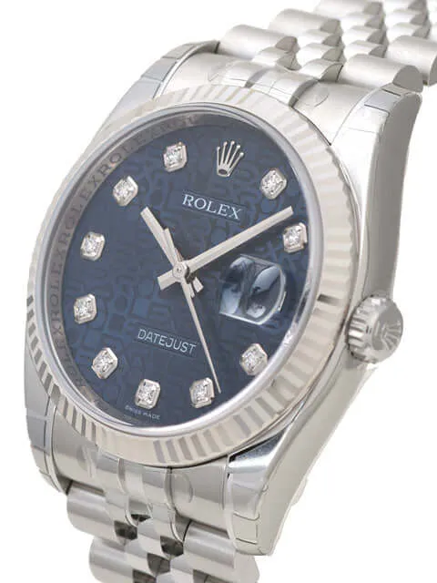 Rolex Datejust 36 116234 Blau Jubile Diamant Jubile-Band