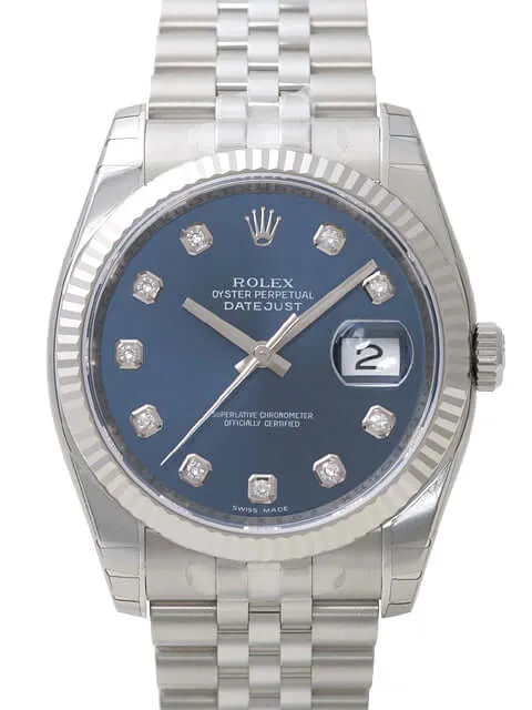 Rolex Datejust 36 116234 Blau Diamant Jubile-Band