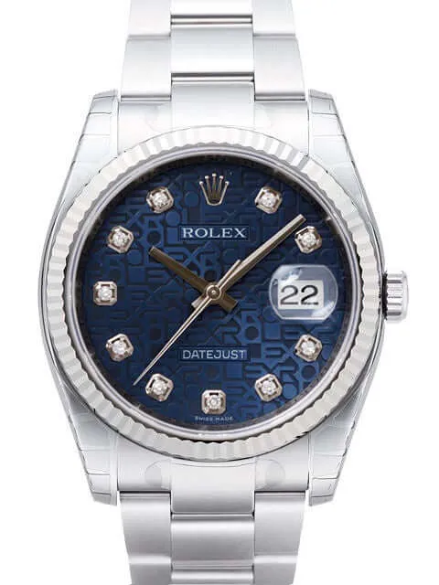 Rolex Datejust 36 116234 Blau Jubile Diamant