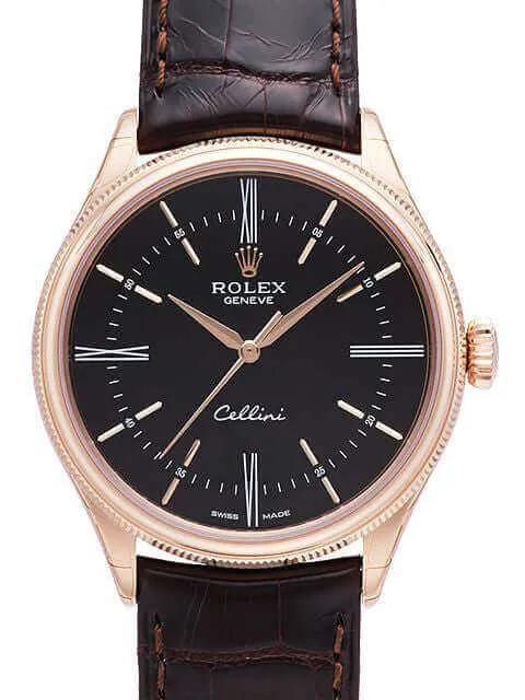 Rolex Cellini Time 50505 Roségold Schwarz