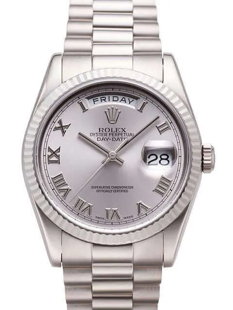 Rolex Day-Date 36 118239 Weißgold Rhodium Römisch
