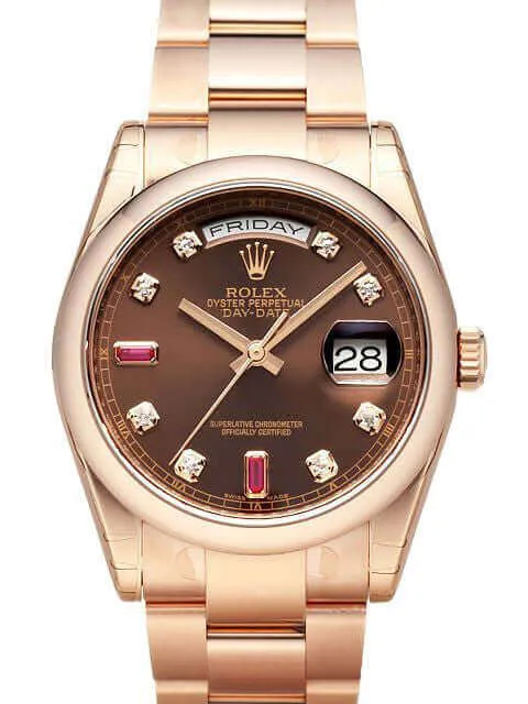 Rolex Day-Date 36 118205 Everose-Gold Schoko Diamant