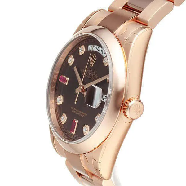 Rolex Day-Date 36 118205 Everose-Gold Schoko Diamant