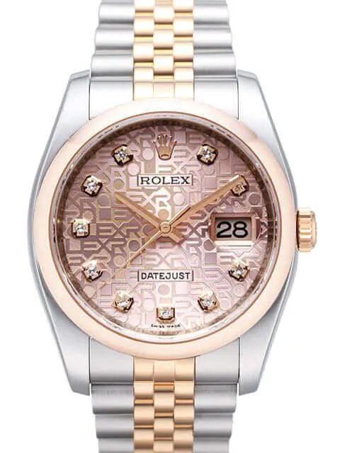 Rolex Datejust 36 Edelstahl Roségold 116201 Jubile Pink DIA Jub