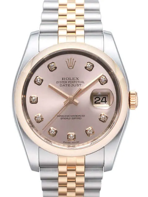 Rolex Datejust 36 Edelstahl Roségold 116201 Pink DIA Jub