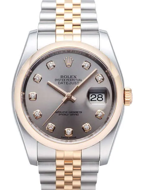 Rolex Datejust 36 Edelstahl Roségold 116201 Stahl DIA Jub